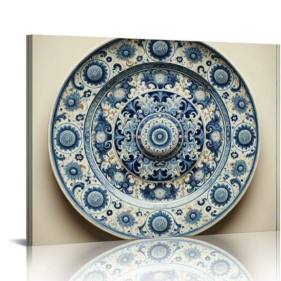Nawypu Wall Canvas Wall Art- Blue and White Porcelain -Giclee Painting Wall Bedroom Living Room Home Decoration