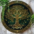 thumbnail image 5 of HELLOYOUNG Vintage Tree of Life Round Metal Wall Art 2D Flat Print Aluminum Sign for Home Bar Kitchen Office Decor, Rustic Wall Decor for Living Room, 5 of 11