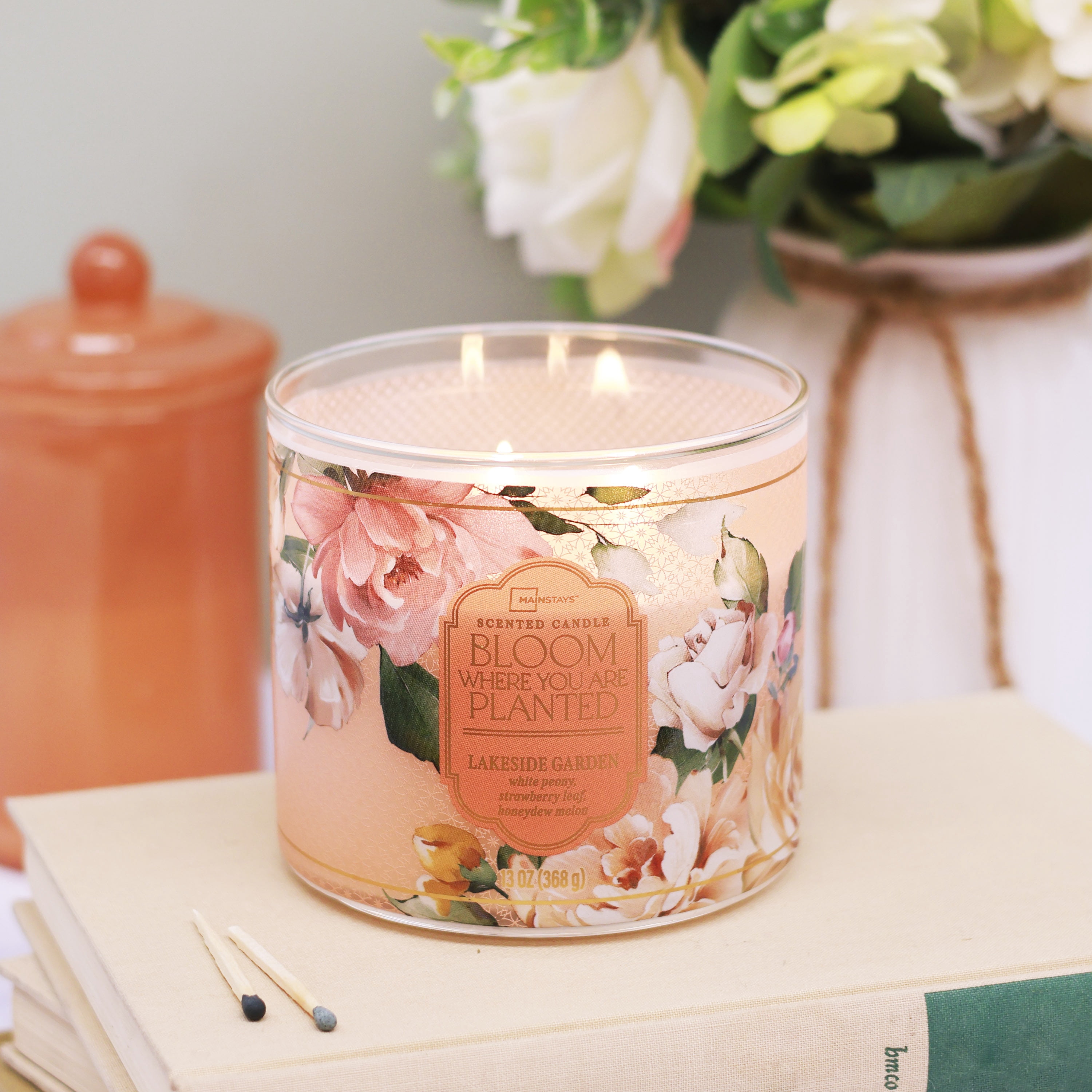 Mainstays "Bloom Where You Are Planted" 3-Wick Candle Mother's Day Gift 13-Ounce Wrapped