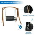 thumbnail image 4 of Ktaxon Patio Wooden Porch Swing for Courtyard & Garden, Heavy Duty 880 LBS Swing Chair Bench with Hanging Chains for Outdoors (Black, 4 FT), 4 of 12