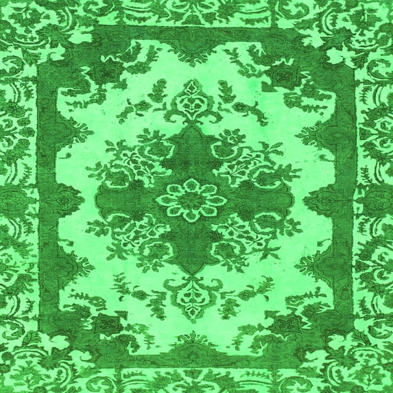 Ahgly Company Indoor Square Persian Green Bohemian Area Rugs, 7' Square