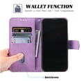 thumbnail image 4 of Splicing Wallet Case for Samsung Galaxy A12 5G, Wrist Strap Card Slots PU Leather Wallet Protection Case Magnetic Closure Stand Flip Case Cover for Samsung Galaxy A12 5G, Purple, 4 of 6