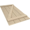 thumbnail image 6 of Ekena Millwork 22"W x 50"H Rustic Four Board Joined Board-n-Batten Sandblasted Faux Wood Shutters w/Z-Board (Per Pair), Primed Tan, 6 of 10