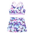 thumbnail image 3 of YONGHS Two Pieces Bathing Suit for Kids Girls Flower Butterfly Printed Swimwear Rash Guard Swimsuit Butterfly 8, 3 of 7