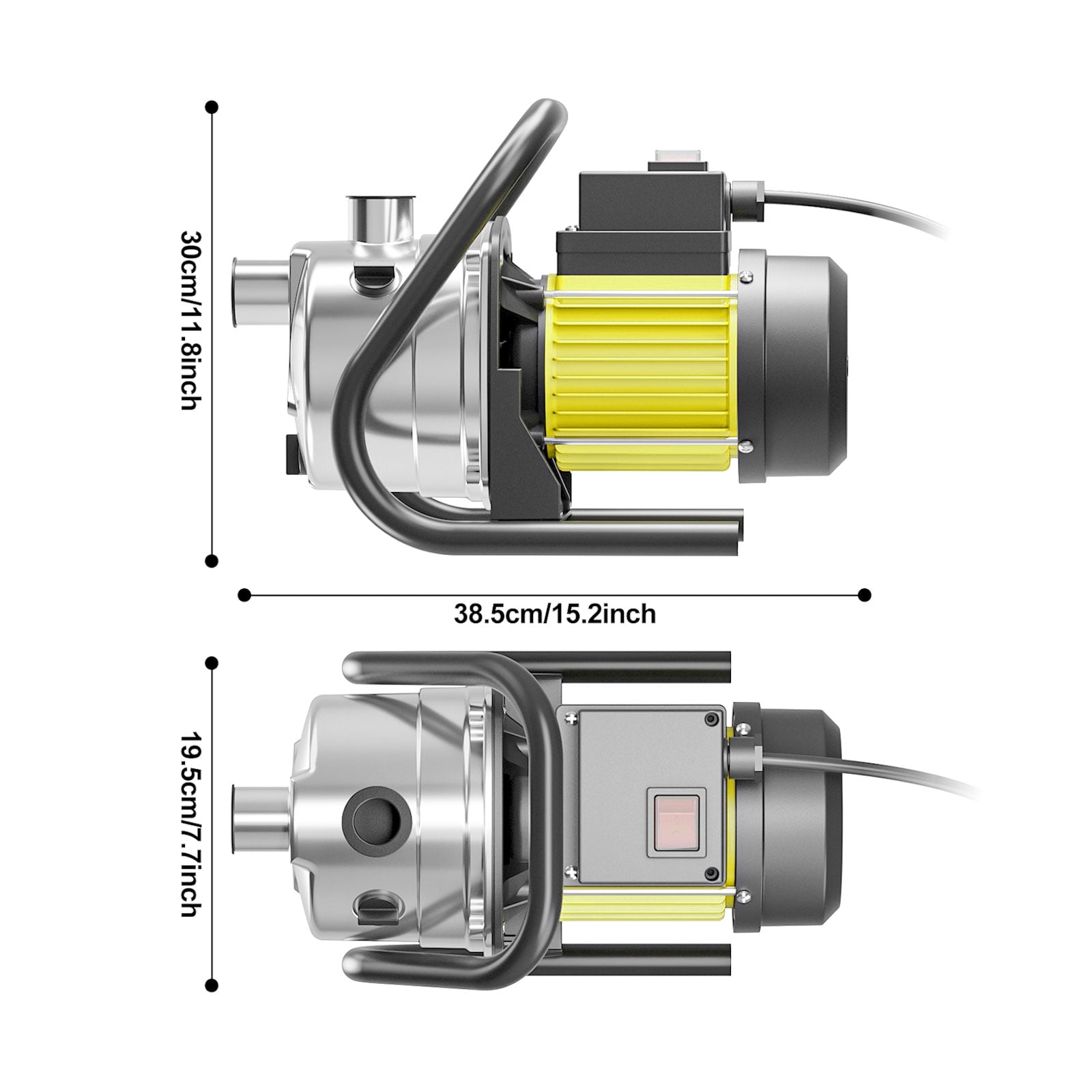 Electric Water Transfer Pump 110V Garden Booster 1.6HP 1600GPH for Shallow Well, Pools, Irrigation, Lawn Sprinkler System