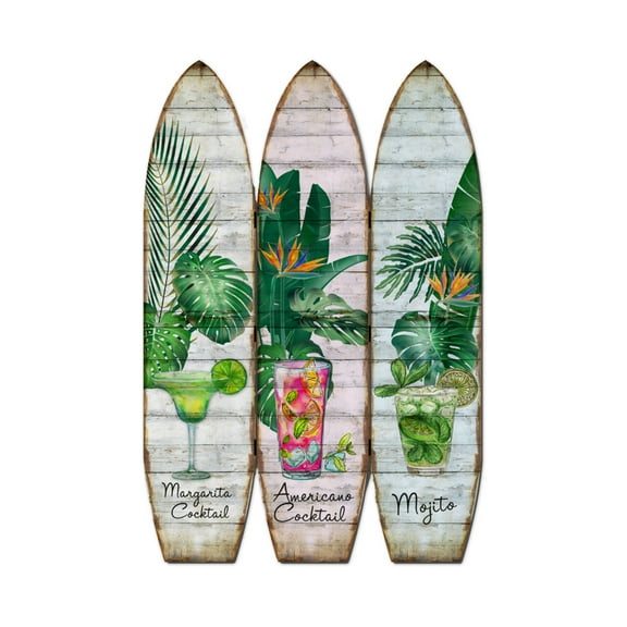Contemporary Double Sided 3 Panel Local Surfboard Screen Room Divider