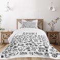 thumbnail image 3 of Ambesonne Fitness Quilted Bedspread Set 2 Pcs, Sports Gym, Twin Size, Black and White, 3 of 6