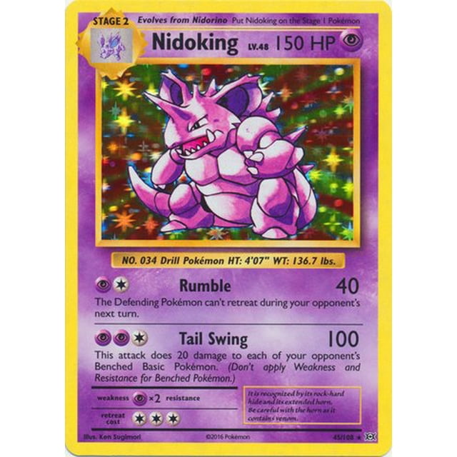Carta Holo Nidoking XY Evolutions 45/108