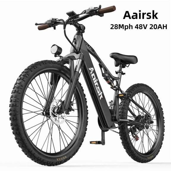 748W(Peek) Motor E Mountain Bike for Adult,26" Off-Road Tire,36V10AH Battary Electric Bike,22MPH Shimano 7-Speed Ebike Full Suspension UL2849