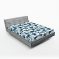 thumbnail image 2 of Ambesonne Floral Fitted Sheet, Weathered Art Flower Petals, California King, Dark Turquoise and Blue Grey, 2 of 5