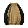 thumbnail image 3 of Atogsazn Mens Crewneck Sweatshirt Casual Long Sleeve Pullover Sweatshirts Colorblock Fleece Shirt Tops Beige L Fashion, 3 of 4