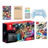 Nintendo Switch Mario Kart 8 Deluxe Bundle: Red/Blue Console, Mario Kart 8 & Membership, Super Mario Party, Mytrix Wireless Pro Controller Blue Bamboo and Accessories