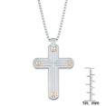 thumbnail image 7 of Textured Cross Pendant Necklace in Stainless Steel on 24 Inches Long Box Chain, 7 of 7
