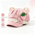 thumbnail image 5 of LUVDA Women's Cute Bear Ear Newsboy Cap with Lace Trim and Embroidered Detail for Casual Wear, 5 of 8