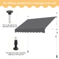 thumbnail image 2 of Yaheetech 96.5" L Manual Retractable Awning with Adjustable Height, Dark Gray, 2 of 7