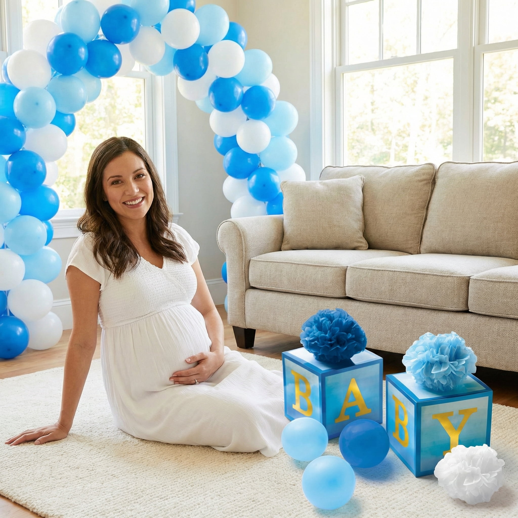 Amscan Blue Table Boxes Decorating Kit for Baby Shower – Set of 2