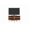 thumbnail image 2 of Fan Shape Reclaimed Wood Corner Media Table for Living Room Wise Use Your Space, 2 of 9