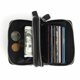 thumbnail image 4 of Monedero unisex de cuero genuino con 13 ranuras para tarjetas, mini billetera antimagnética RFID, bolsillo con doble cremallera, 1 pieza, color café ER, 4 of 6