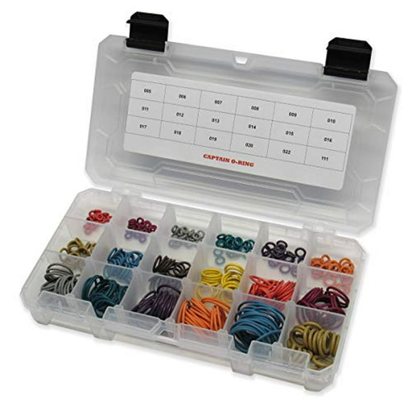 Captain O-Ring Players Kit Large Color Coded Master Paintball Oring Kit - 18 Sizes 360 Orings (Most Common o-Ring Sizes for Paintball Markers and Equipment)