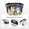 thumbnail image 3 of Lsque Bluey Pattern Square Double Layer Waist Bag, Durable Twill Fabric Waist Pack with Adjustable Belt,Outdoor Hiking, Running, Travel Waist Bag, 3 of 6