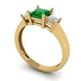 thumbnail image 2 of Clara Pucci 14K Yellow Gold 1.11ct Emerald Three-Stone Ring for Women, 2 of 8