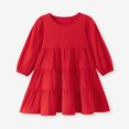 thumbnail image 6 of Splozh Little Girl Long Sleeve Fall Dress Girls Fashion Soft Warm Princess Party Photoshoot Dress Toddler Wedding Guest Dresses Smocked Toddler Dress Girls Fall Dresses,Red,1-2 Years, 6 of 9