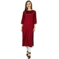 thumbnail image 4 of Bimba Women Straight Kurta Kurti Formal Tunic 3/4 Sleeve Blouse Summer Clothing, 4 of 7