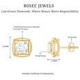 thumbnail image 4 of Rosec Jewels Lab Grown Diamond Stud Earrings for Women (5 mm, 1 Ct, EF-VS Quality) - Valentines day Gift, 14K Yellow Gold, 4 of 7
