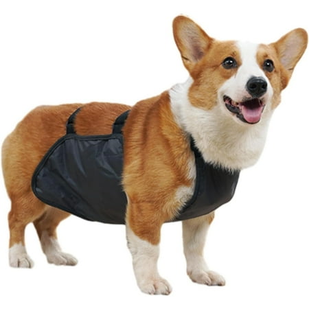 UOSIA Waterproof Corgi Raincoat - Dog Belly Vest & Chest Protector Breathable Anti-Dirty Pet Apparel for Dogs XXXL grey