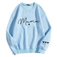 thumbnail image 4 of Oversize Women Sweatshirts MAMA Letter Print Crew Neck Long Sleeve \ Lightweight Outfits Clothes Light Blue, 4 of 4