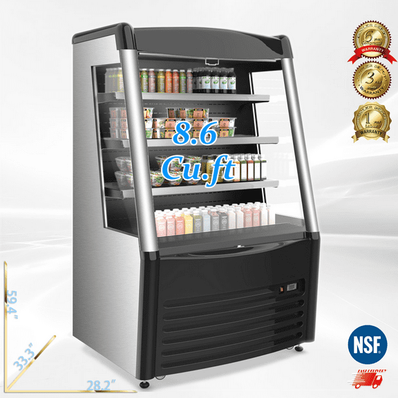Cooler Depot NSF 29" Open Refrigerator Display, 8.6 cu ft, Glass Front, Model CF-260