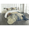 thumbnail image 3 of Ambesonne Industrial Quilted Bedspread Set 3 Pcs, Wrecked Wall, King Size, Multicolor, 3 of 5
