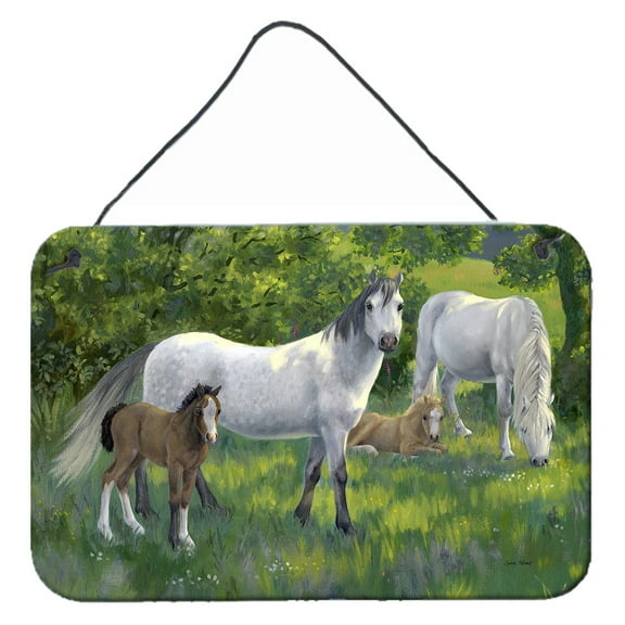 Carolines Treasures ASA2195DS812 Group of Horses Wall or Door Hanging Prints  8x12 multicolor