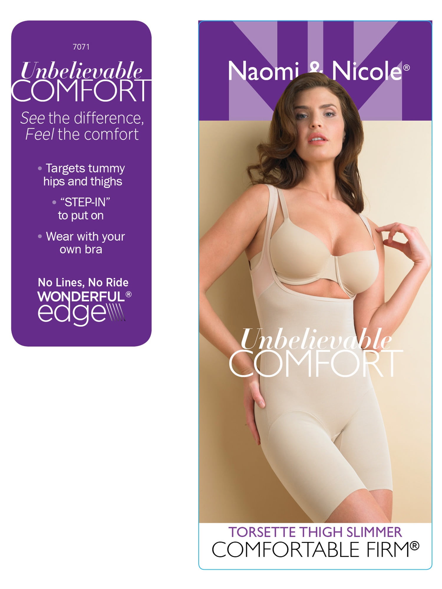 Naomi & Nicole Women's Comfortable Firm Control Open-Bust Shaping Bodysuit  Shapewear