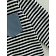 thumbnail image 5 of Kids Toddler Baby Boys Fall Clothes Button Striped Tops Long Sleeve Sweatshirt and Elastic Pants for Baby 2 Piece Outfits, 5 of 8