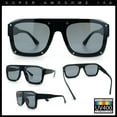 thumbnail image 2 of Bold Oversized Metal Thorn Stud Rectangular Plastic Mobster Sunglasses Blue - Black, 2 of 7