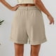 thumbnail image 3 of MKLEKYY Pantalones Cortos de Vestir de Cintura Alta para Mujer con Pliegues, Bolsillos Laterales y Espalda Elástica, Cómodos, Transpirables, Informales, para Viajar, Verano, Primavera y Otoño., 3 of 4