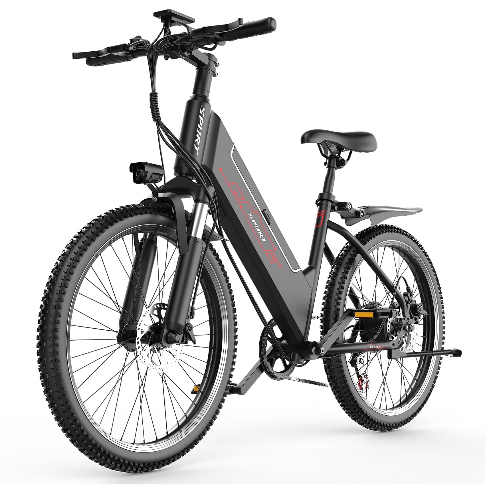 PostJoy F26 Electric Bike, 1200W Peak Motor,26" Tire 55 Miles 25MPH Electric Mountain Bike, 512Wh Battery Electric Bicycle for Adults 7 Speed, UL2849