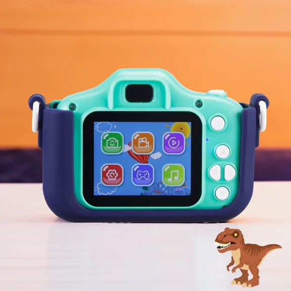 Pre-Owned Vivitar Kidzcam Camera for Kids, Dinosaur Cam with 1080p Video and Games, Blue