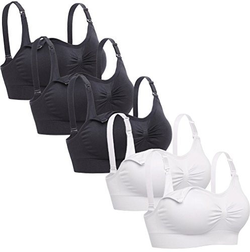 Lataly Womens Sleeping Nursing Bra Wirefree Breastfeeding Maternity Bralette Pack of 4