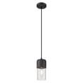 thumbnail image 4 of 428-1P-BK-G428-7SDY Innovations Lighting Bolivar - 1 Light Cord Hung Pendant-4.75 Inch Wide and 7 Inch Tall-Matte Black Finish-Seedy Glass Color, 4 of 5
