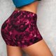 thumbnail image 4 of Balery Burgundy Tie Dye Pantalones cortos de entrenamiento estampados para mujer, sin costuras, ajustados, para gimnasio, yoga, correr, deportes, ejercicio activo, fitness.-Medium, 4 of 8