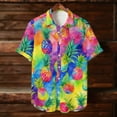 thumbnail image 4 of Hawaiian Shirt for Men Oversized Lapel Button Down Tropical Floral Printed Short Sleeve T Shirt Summer Casual Loose Regular Fits Holiday Beach Vacation Shirts, 4 of 9