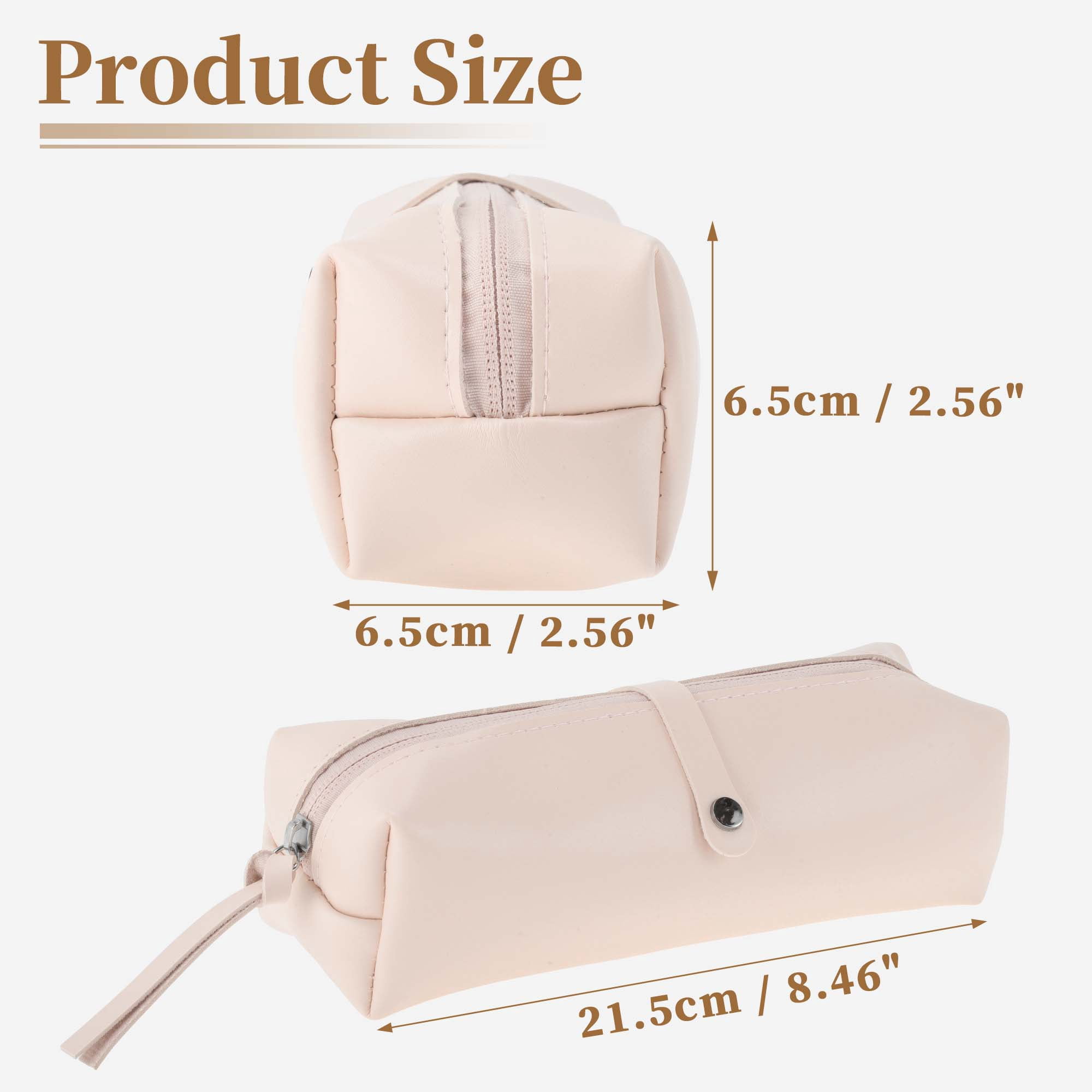 Unique Bargains Leather Style Aesthetic Pen Bag Organizer Pink