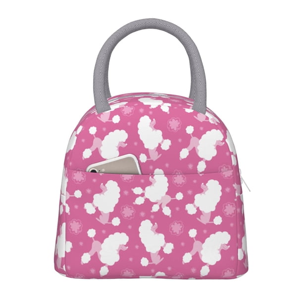 Balery Cute Poodle Dog Bolsa de Almuerzo para Mujeres, Caja de Almuerzo, Bolsa de Almuerzo Pequeña Impermeable, Tote de Almuerzo Reutilizable con Gran Capacidad