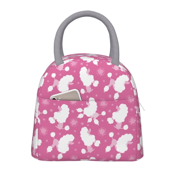 Balery Cute Poodle Dog Bolsa de Almuerzo para Mujeres, Caja de Almuerzo, Bolsa de Almuerzo Pequeña Impermeable, Tote de Almuerzo Reutilizable con Gran Capacidad