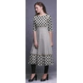 thumbnail image 3 of Bimba Light Gray3 Geometric Curve Diamond Printed Anarkali Dress Long Maxi Dress Indian Kurtis For Women Ethnic Kurti X-Large, 3 of 5