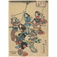thumbnail image 3 of Andō Hiroshige 18x24 Black Modern Framed Museum Art Print Titled - Servants’ Quarrel (19th Century), 3 of 5