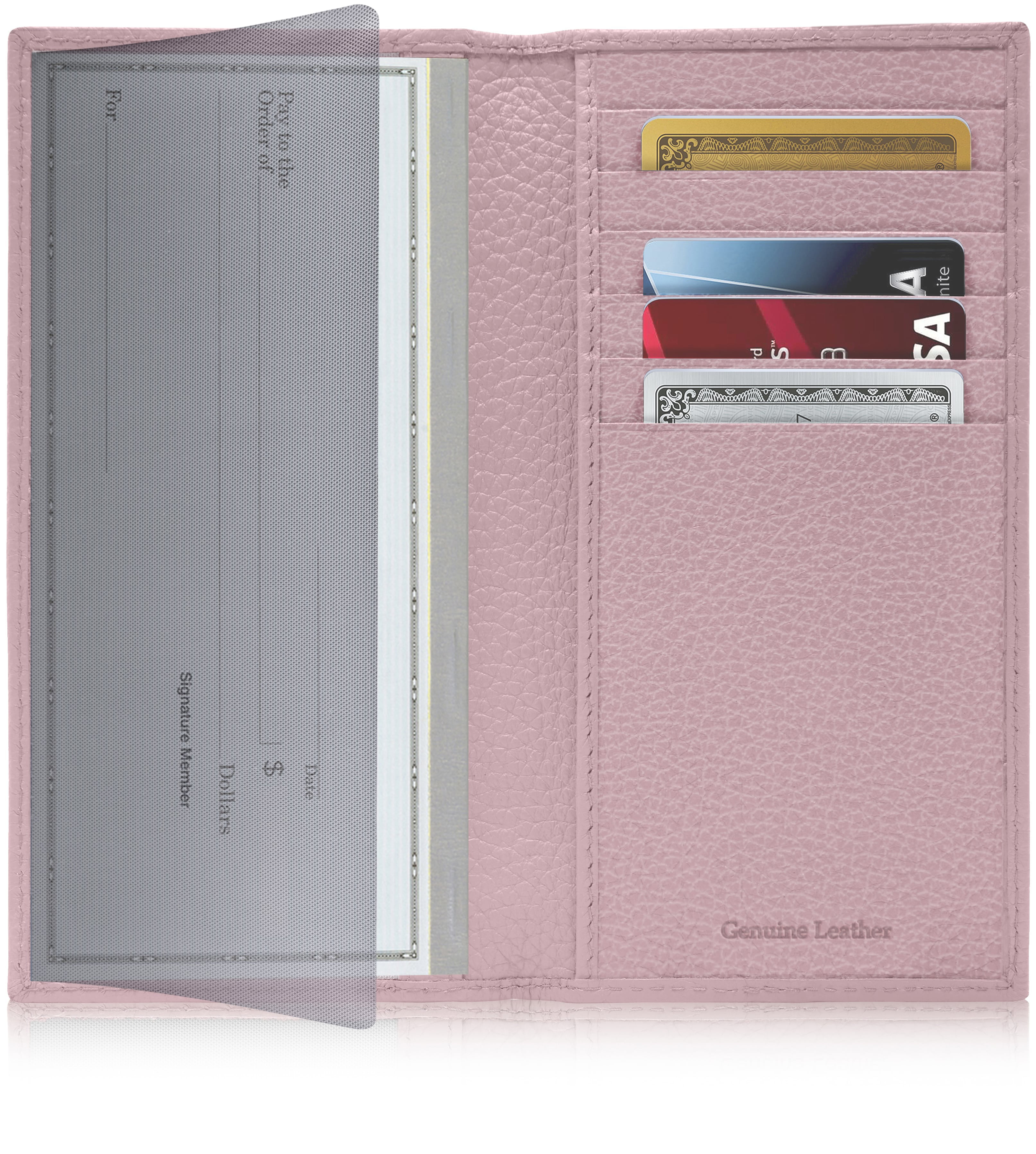 Genuine Leather Checkbook Cover For Men And Women - Checkbook Holder ...