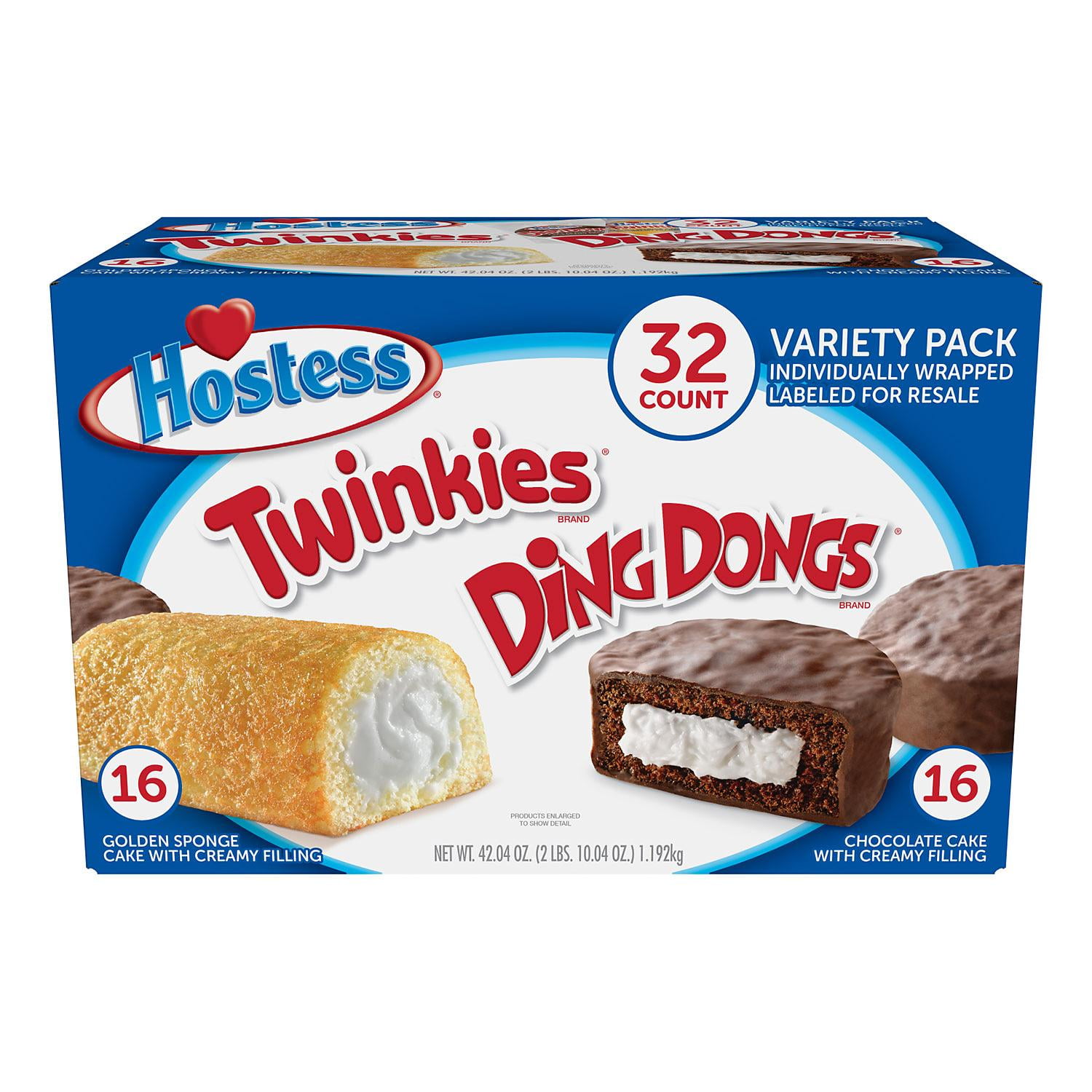 Hostess Twinkies And Ding Dongs Variety Pack (1.31oz / 32pk) Walmart